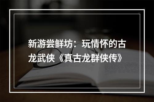 新游尝鲜坊：玩情怀的古龙武侠《真古龙群侠传》