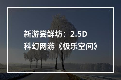 新游尝鲜坊：2.5D科幻网游《极乐空间》