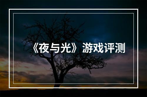 《夜与光》游戏评测