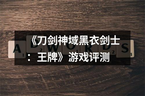 《刀剑神域黑衣剑士：王牌》游戏评测