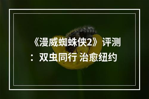 《漫威蜘蛛侠2》评测：双虫同行 治愈纽约