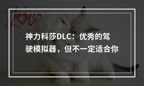 神力科莎DLC：优秀的驾驶模拟器，但不一定适合你