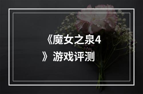 《魔女之泉4》游戏评测