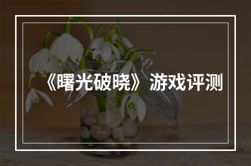 《曙光破晓》游戏评测