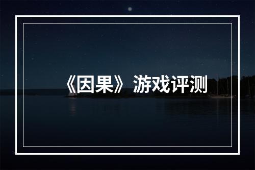 《因果》游戏评测